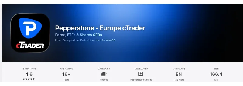 Pepperstone’s Apple App Store listing, read 3 Sep 2026: 4.6 out of 5