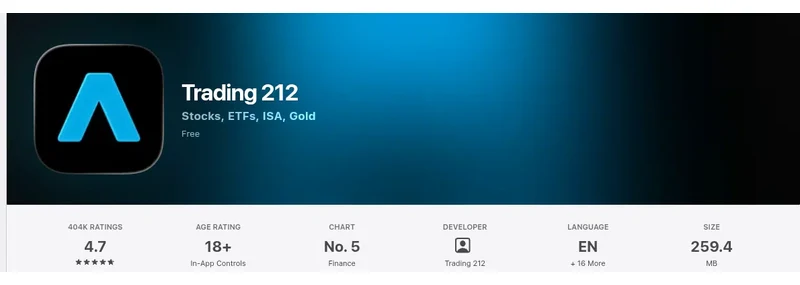 Trading 212’s Apple App Store listing, read 1 Oct 2026: 4.7 out of 5
