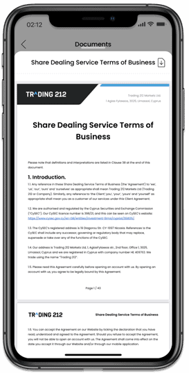 trading212 share dealing service terms