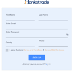 hankotrade basic information form and click sign up