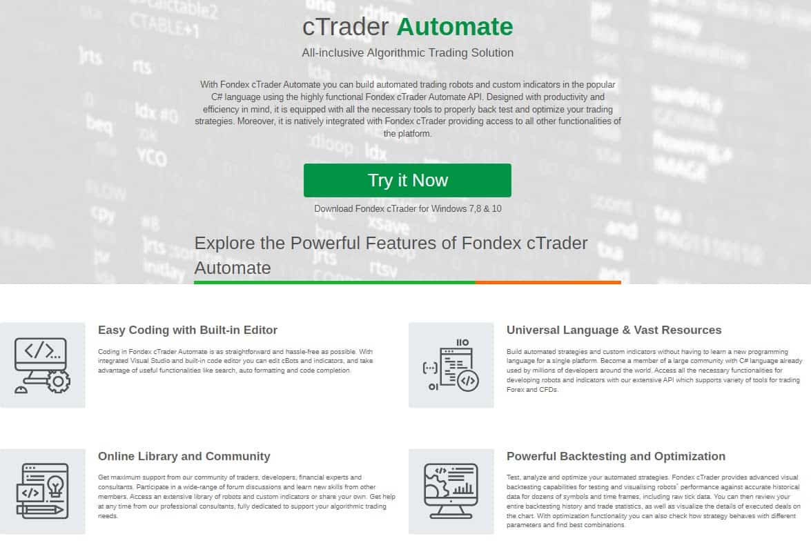 cTrader Automate With Fondex